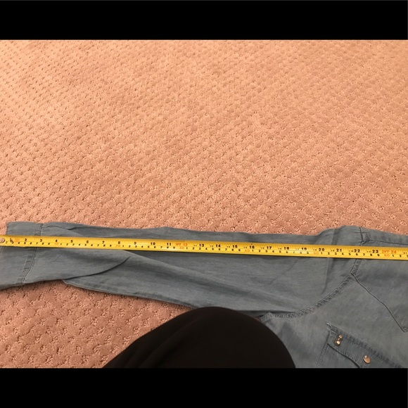 ♻️ Chambray Studded Snap Button Down Shirt - Picture 8 of 8